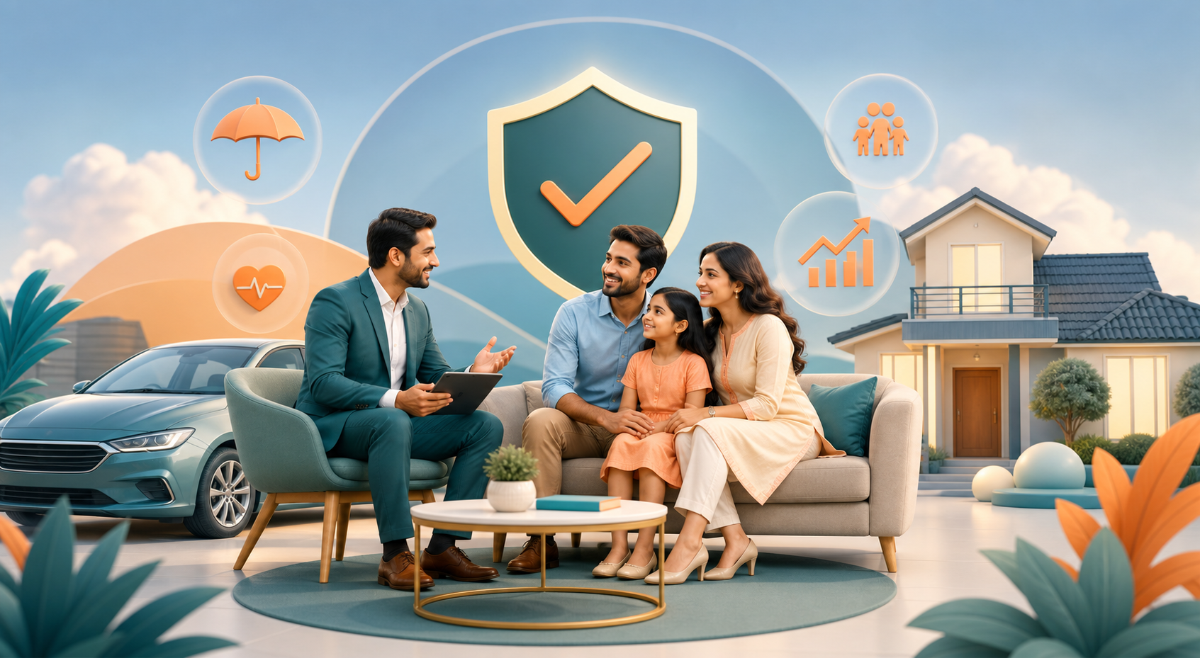Family financial protection with insurance, loans and investments